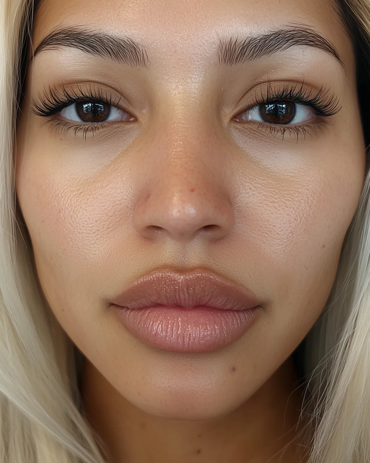 Lèvres au naturel après soin avec gloss NEMESYS Ocean Bloom, pulpe et souplesse.